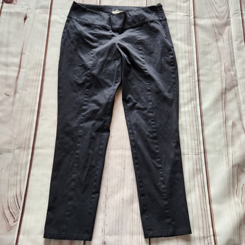 Eileen Fisher Organic Cotton Stretch Cropped Ankle Trouser Pant Black, Size S - Picture 3 of 9